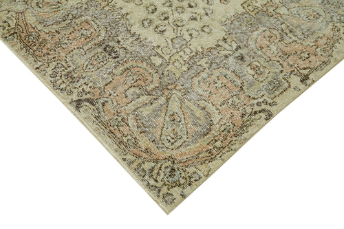 Vintage Beige Vintage Wool Cotton Handmade Rug 7'3'' x 10'10''