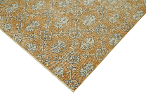 Vintage Orange Vintage Wool Cotton Handmade Rug 6'11'' x 10'4''