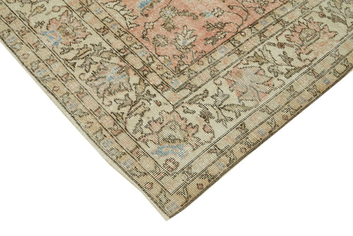 Vintage Beige Vintage Wool Cotton Handmade Rug 7'1'' x 10'2''