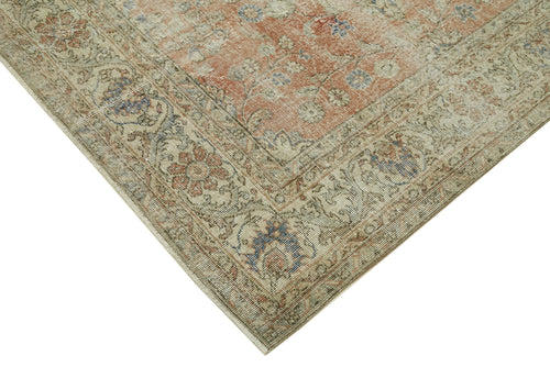 Vintage Beige Vintage Wool Cotton Handmade Rug 6'9'' x 10'9''