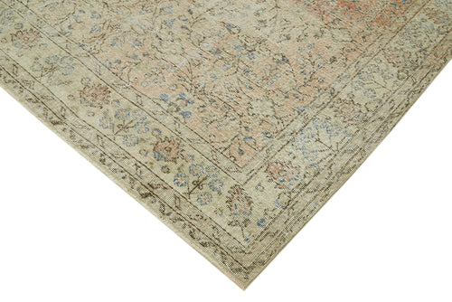 Vintage Beige Vintage Wool Cotton Handmade Rug 6'2'' x 10'6''