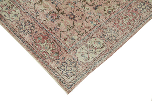 Vintage Beige Vintage Wool Cotton Handmade Rug 6'7'' x 10'3''