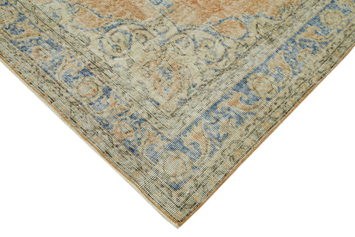 Vintage Beige Vintage Wool Cotton Handmade Rug 6'10'' x 10'0''