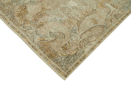 Vintage Beige Vintage Wool Cotton Handmade Rug 6'3'' x 9'6''