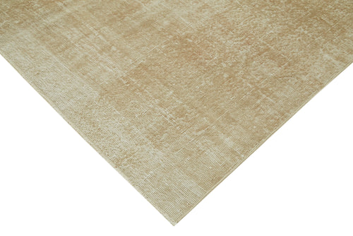 Vintage Beige Vintage Wool Cotton Handmade Rug 6'8'' x 9'9''