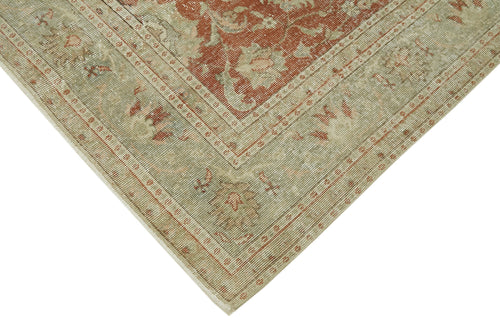 Vintage Beige Vintage Wool Cotton Handmade Rug 6'3'' x 9'5''