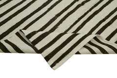 Kendir White Geometric Hemp Handmade Rug 7'3'' x 12'3''