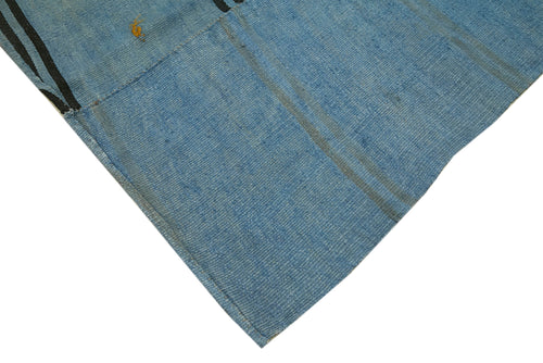 Kendir Blue Geometric Hemp Handmade Rug 10'6'' x 11'4''