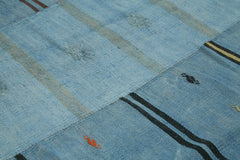 Kendir Blue Geometric Hemp Handmade Rug 10'6'' x 11'4''