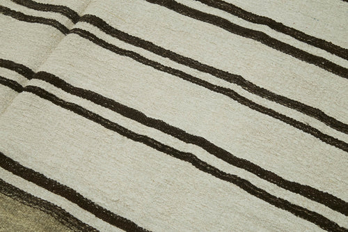 Kendir Beige Geometric Hemp Handmade Rug 6'2'' x 14'5''