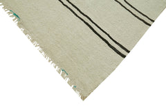 Kendir Beige Geometric Hemp Handmade Rug 6'7'' x 11'10''