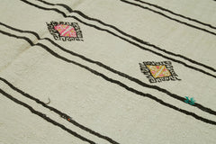 Kendir Beige Geometric Hemp Handmade Rug 6'7'' x 11'10''