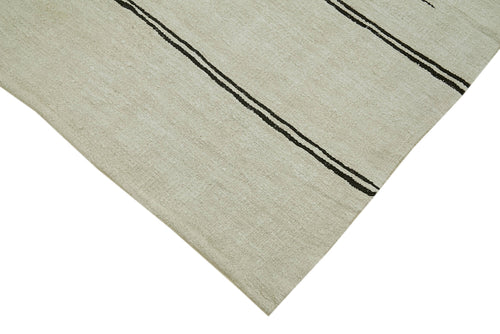 Kendir Beige Geometric Hemp Handmade Rug 6'2'' x 11'10''