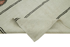 Kendir Beige Geometric Hemp Handmade Rug 6'2'' x 11'10''