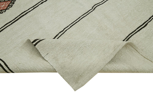 Kendir Beige Geometric Hemp Handmade Rug 6'2'' x 11'10''