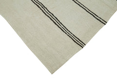 Kendir Beige Geometric Hemp Handmade Rug 6'4'' x 12'6''