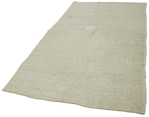 Kendir Beige Geometric Hemp Handmade Rug 5'1'' x 9'6''