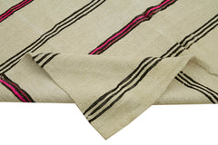 Kendir Beige Geometric Hemp Handmade Rug 6'5'' x 11'2''