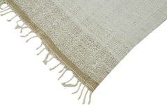 Kendir White Geometric Hemp Handmade Rug 5'4'' x 8'2''