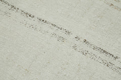 Kendir White Geometric Hemp Handmade Rug 5'4'' x 8'2''