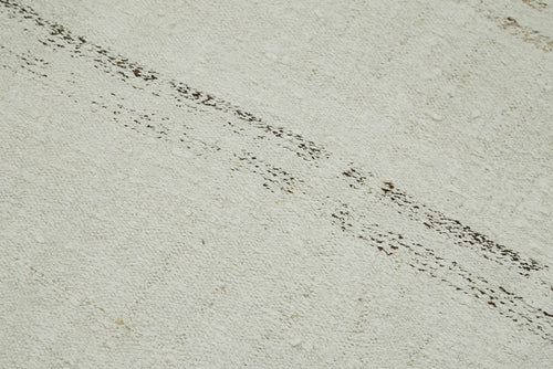 Kendir White Geometric Hemp Handmade Rug 5'4'' x 8'2''