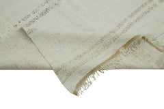 Kendir White Geometric Hemp Handmade Rug 5'4'' x 8'2''