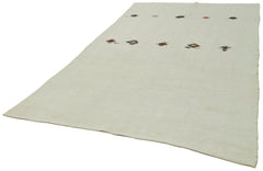 Kendir White Geometric Hemp Handmade Rug 6'4'' x 10'4''