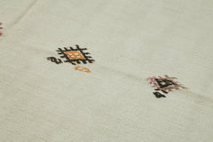 Kendir White Geometric Hemp Handmade Rug 6'4'' x 10'4''