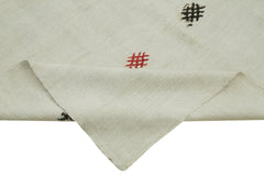 Kendir White Geometric Hemp Handmade Rug 6'4'' x 10'4''