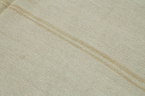 Kendir Beige Geometric Hemp Handmade Rug 5'7'' x 8'10''