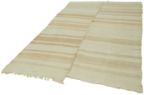 Kendir Beige Geometric Hemp Handmade Rug 5'10'' x 9'6''