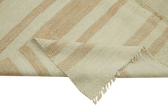 Kendir Beige Geometric Hemp Handmade Rug 5'10'' x 9'6''