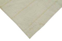 Kendir White Geometric Hemp Handmade Rug 3'9'' x 9'2''