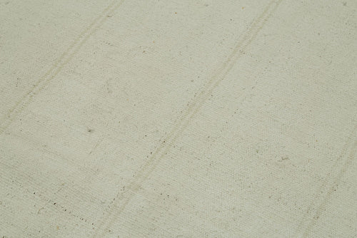 Kendir Beige Geometric Hemp Handmade Rug 3'9'' x 9'7''