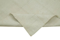 Kendir Beige Geometric Hemp Handmade Rug 3'9'' x 9'7''