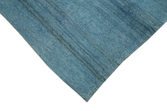 Kendir Blue Geometric Hemp Handmade Rug 5'2'' x 9'0''