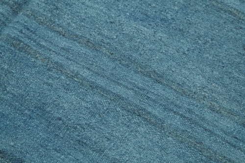 Kendir Blue Geometric Hemp Handmade Rug 5'2'' x 9'0''