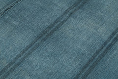 Kendir Blue Geometric Hemp Handmade Rug 5'0'' x 6'7''