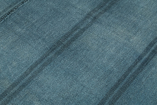 Kendir Blue Geometric Hemp Handmade Rug 5'0'' x 6'7''