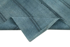 Kendir Blue Geometric Hemp Handmade Rug 5'0'' x 6'7''