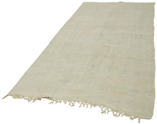 Kendir Beige Geometric Hemp Handmade Rug 5'1'' x 10'8''