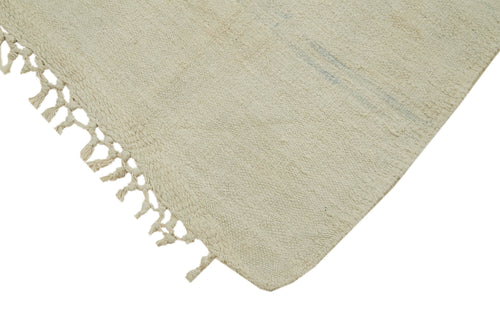 Kendir Beige Geometric Hemp Handmade Rug 5'1'' x 10'8''