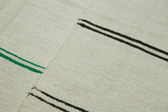 Kendir Beige Geometric Hemp Handmade Rug 5'5'' x 12'10''