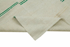 Kendir Beige Geometric Hemp Handmade Rug 5'5'' x 12'10''