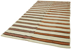 Kendir White Geometric Hemp Handmade Rug 6'1'' x 11'5''