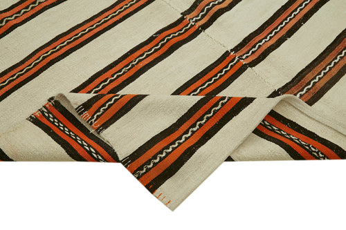 Kendir White Geometric Hemp Handmade Rug 6'1'' x 11'5''