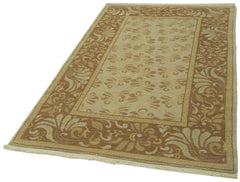 Tebriz Beige Classic Wool Cotton Handmade Rug 4'0'' x 6'8''