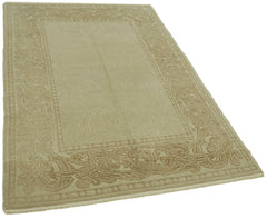 Tebriz Beige Classic Wool Cotton Handmade Rug 3'10'' x 6'0''