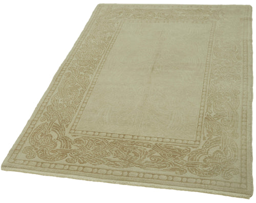 Tebriz Beige Classic Wool Cotton Handmade Rug 3'10'' x 6'0''