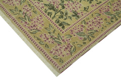Tebriz Green Classic Wool Cotton Handmade Rug 4'1'' x 5'11''